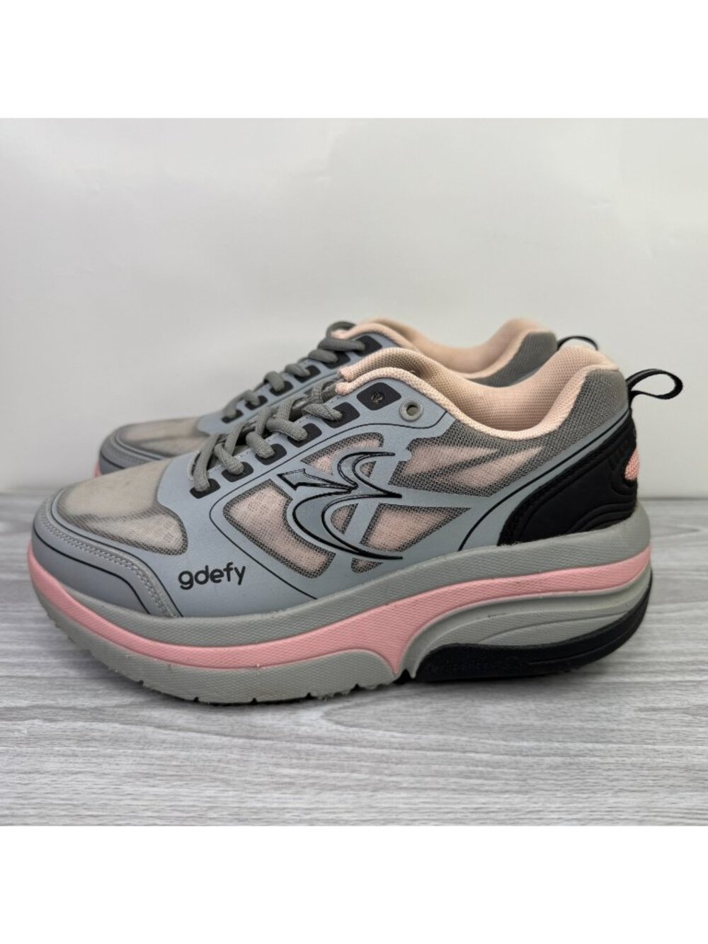 Gravity Defyer Shoes Womens 8 Gray Pink Gdefy Sneakers Mighty Walk Running